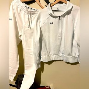 White sweat outfit.